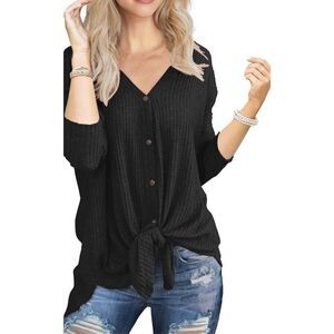 Iwollance Women’s Waffle Knit Top Size M